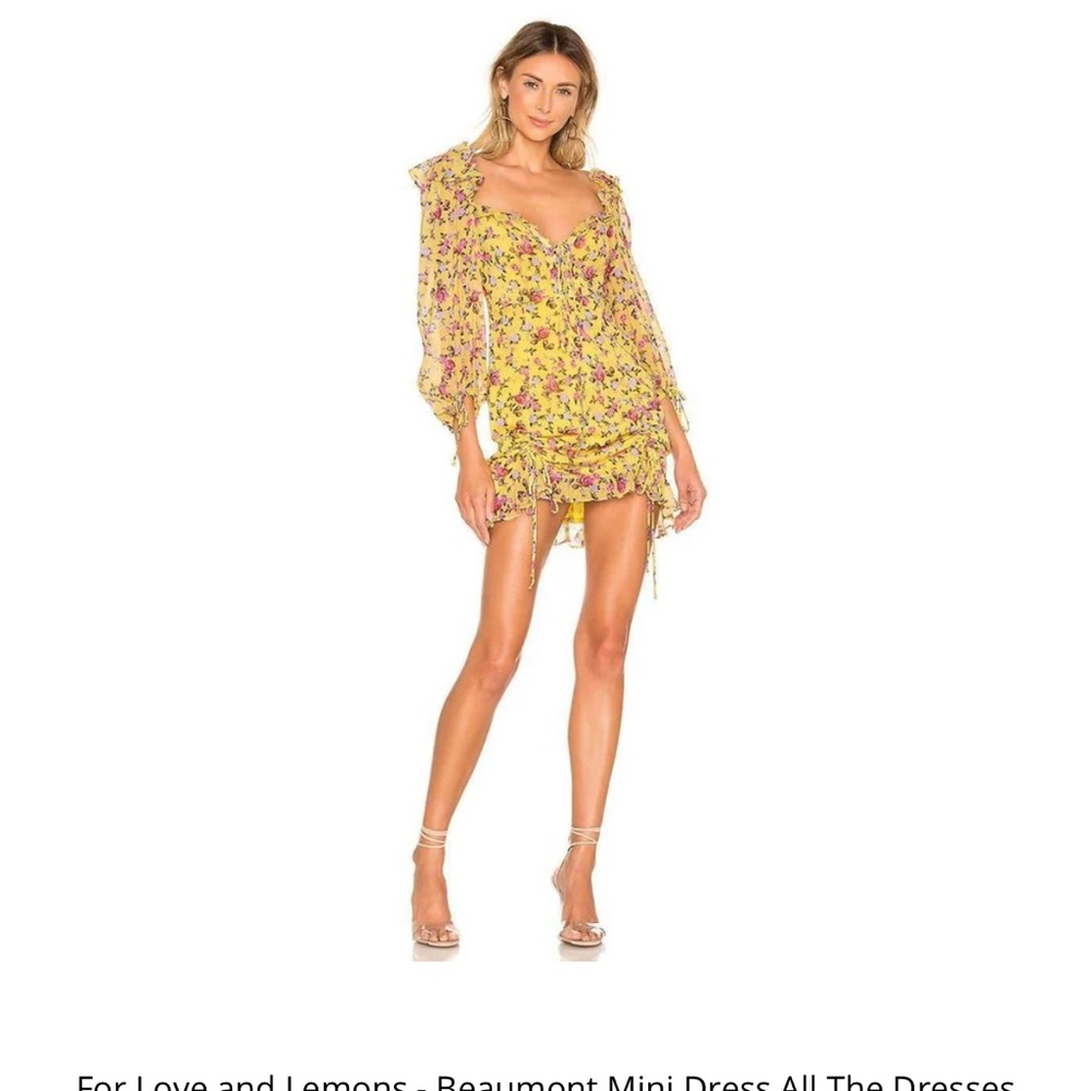 For Love & Lemons Beaumont floral mini dress, size XS